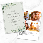 Faire-part de mariage | Eucalyptus QR Code photo