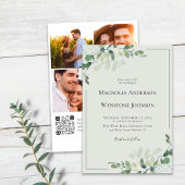 Faire-part de mariage | Eucalyptus QR Code photo