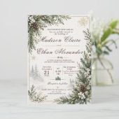 Faire-part de mariage Evergreen hivernal (Debout devant)