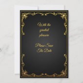 Faire-part de mariage excellent, or et noir (Dos)