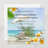 Faire-part de mariage exotique de coutume de plage (Devant / Derrière)