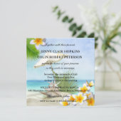 Faire-part de mariage exotique de coutume de plage (Debout devant)