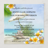 Faire-part de mariage exotique de coutume de plage
