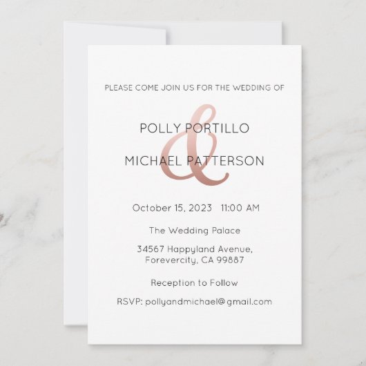 Faire-part de mariage, Faire-part de mariage class (Devant)