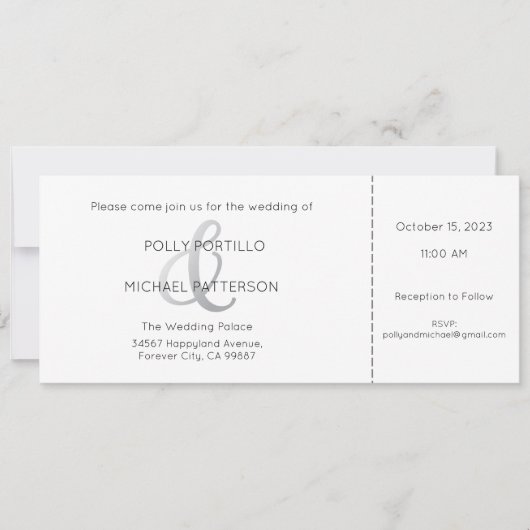 Faire-part de mariage, Faire-part de mariage class (Devant)
