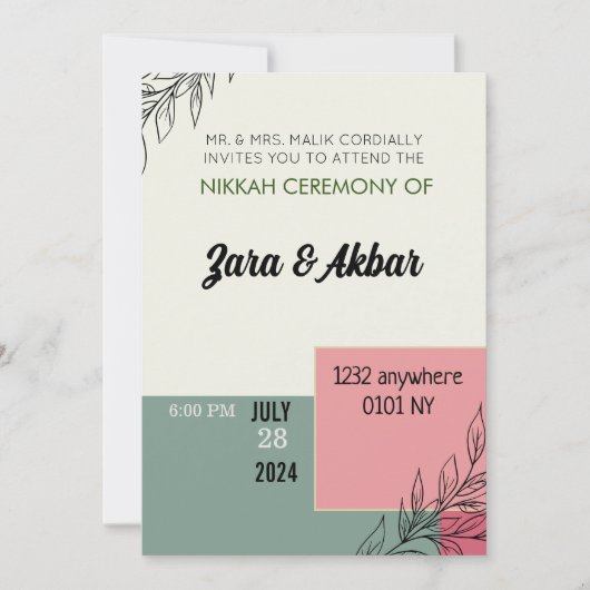 Faire-part de mariage, faire-part de mariage flora (Devant)