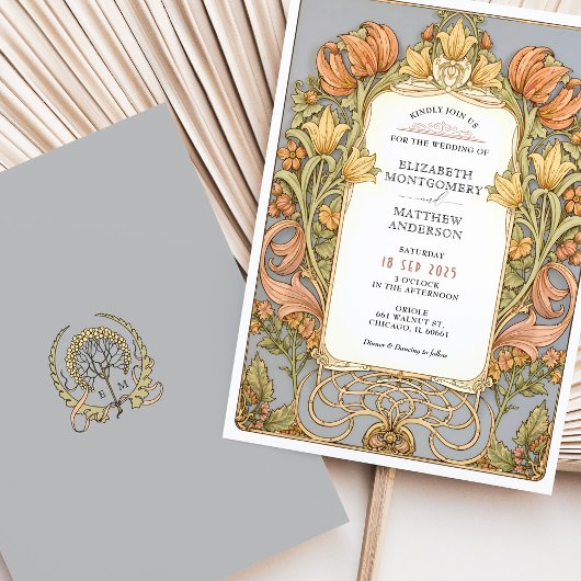 Faire-part de mariage Fall William Morris