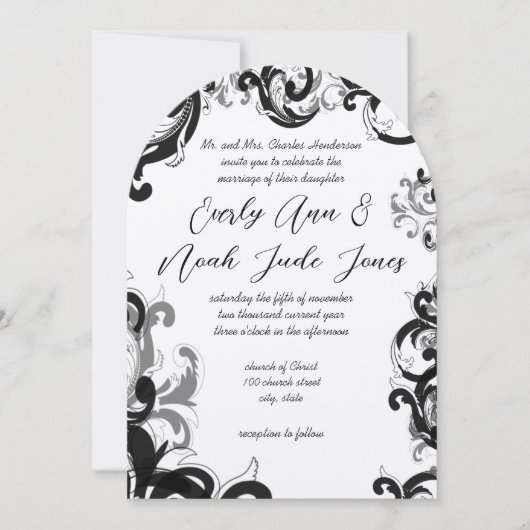 Faire-part de mariage Fancy Swirl (Devant)