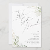 Faire-part de mariage fantaisiste vert et or (Devant)