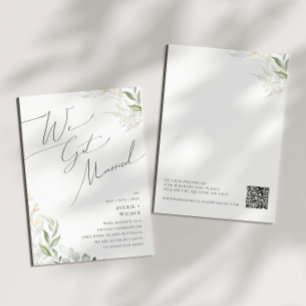 Faire-part de mariage fantaisiste vert et or