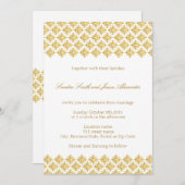 Faire-part de mariage faux Arabesques Gold (Devant / Derrière)