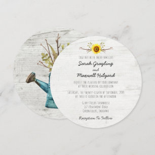 Faire-part de mariage Ferme Bois Rustique & Tourne
