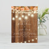 Faire-part de mariage/Fête Rustique en bois de gra (Debout devant)