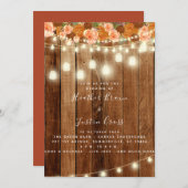 Faire-part de mariage/Fête Rustique en bois de gra (Devant / Derrière)