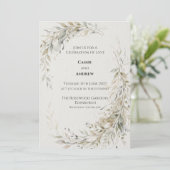 Faire-part de mariage Feuillage Or Vert (Debout devant)