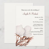 Faire-part de mariage, Feuille, Automne, Invitatio (Devant / Derrière)
