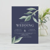 Faire-part de mariage Feuille botaniques modernes (Debout devant)