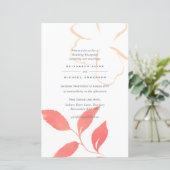 Faire-part de mariage feuille de corail A9 BUDGET (Debout devant)