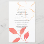 Faire-part de mariage feuille de corail A9 BUDGET (Devant)