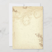 faire-part de mariage feuille de scroll beige vint (Dos)