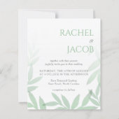 Faire-part de mariage Feuille de verdure moderne (Devant)