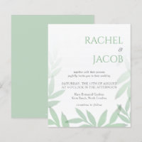 Faire-part de mariage Feuille de verdure moderne