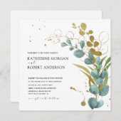 faire-part de mariage feuille d'or (Devant / Derrière)