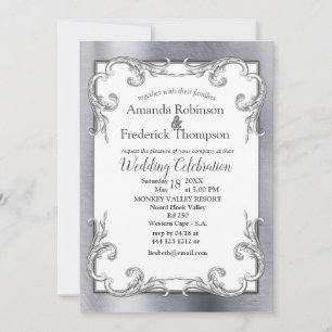Faire-part de mariage Feuille-d'or-Argent-Laiton