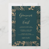 Faire-part de mariage feuille feuille feuille feui (Devant)