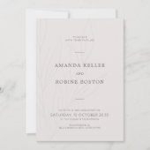 Faire-part de mariage feuille minimaliste (Devant)