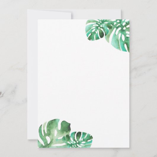 Faire-part de mariage feuille Monstera (Dos)