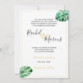 Faire-part de mariage feuille Monstera (Devant)