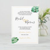 Faire-part de mariage feuille Monstera (Debout devant)