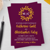 Faire-part de mariage feuille or