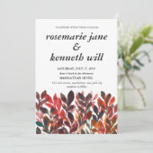 Faire-part de mariage feuille peint à la main (Debout devant)