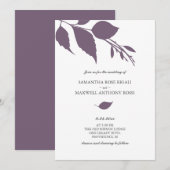 Faire-part de mariage feuille pourpre de Prunier (Devant / Derrière)