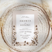 Faire-part de mariage feuille rustique