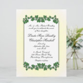Faire-part de mariage Feuille vert et crème jaune (Debout devant)