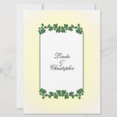 Faire-part de mariage Feuille vert et crème jaune (Dos)