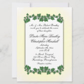 Faire-part de mariage Feuille vert et crème jaune (Devant)