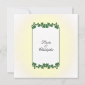 Faire-part de mariage Feuille vert et crème jaune (Dos)