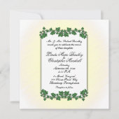 Faire-part de mariage Feuille vert et crème jaune (Devant)