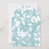 Faire-part de mariage Feuilles Aqua Blue Ginkgo (Dos)