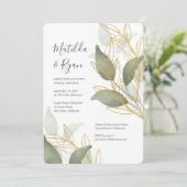 Faire-part de mariage Feuilles bio (Debout devant)