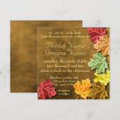 Faire-part de mariage Feuilles d'automne (Devant / Derrière)