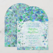 Faire-part de mariage Feuilles d'automne Lime & Bl (Devant / Derrière)