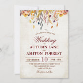 Faire-Part de Mariage Feuilles d'Automne Rustique (Devant)