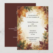 Faire-Part de Mariage Feuilles d'Automne Rustique (Devant / Derrière)