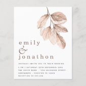 Faire-part de mariage Feuilles de Blush Élégant bu (Devant)