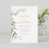 Faire-Part de Mariage Feuilles de Gommier Eucalypt (Debout devant)
